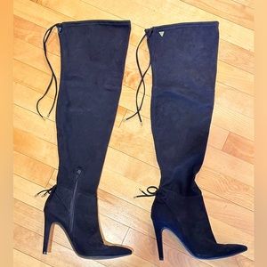 Guess Over the Knee Black Boots size 8
